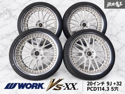 JDM WORK VS-XX209J +32 PCD114.3 5-hole Deep Rim Gold Pierce Bolt 235/3 (No Tires)