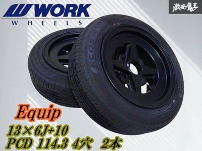JDM Store Listing WORK Equip 13x6J +10 4H PCD 114.3 black 2-Wheel Set Yokoham (No Tires)
