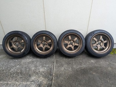 JDM Used 4-Wheel Set wheels with tires bronze finish RAYS VOLK RACING TE37V (No Tires)