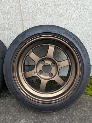 JDM Used 4-Wheel Set wheels with tires bronze finish RAYS VOLK RACING TE37V (No Tires) - Image 2