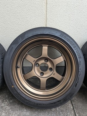 JDM Used 4-Wheel Set wheels with tires bronze finish RAYS VOLK RACING TE37V (No Tires) - Image 5