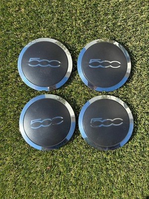 JDM Genuine Fiat 500 Wheel Center Caps 4-Individual Set Black Chrome (No Tires)