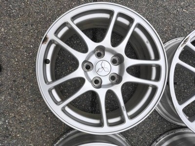 JDM Mitsubishi Lancer Evolution 9 Genuine Wheels 18x8.0J +38 PCD114.3-5 (No Tires) - Image 2