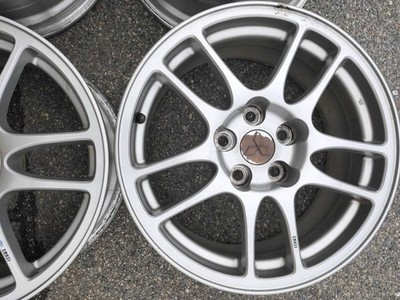 JDM Mitsubishi Lancer Evolution 9 Genuine Wheels 18x8.0J +38 PCD114.3-5 (No Tires) - Image 4