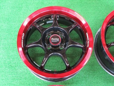 JDM ENKEI Racing-S 4-Wheel Set 15x6.5J+32 pcd100 black/red wheels for Mazda R (No Tires) - Image 5