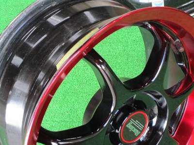 JDM ENKEI Racing-S 4-Wheel Set 15x6.5J+32 pcd100 black/red wheels for Mazda R (No Tires) - Image 9