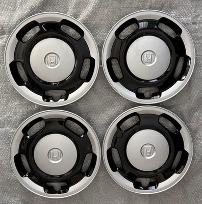 JDM Rare Honda N-WGN genuine wheel caps set of 4 black two-tone. (No Tires)