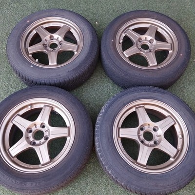 JDM Rare TRD T3 146j 4-hole PCD100 RAYS wheels (No Tires)