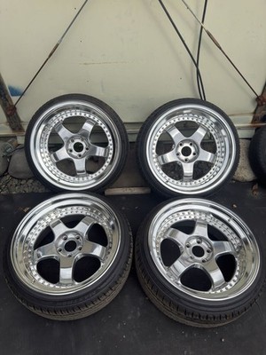 JDM WORK Meister S1 3P Buff Fish 4-Wheel Set PCD114.3 5-Hole (No Tires)