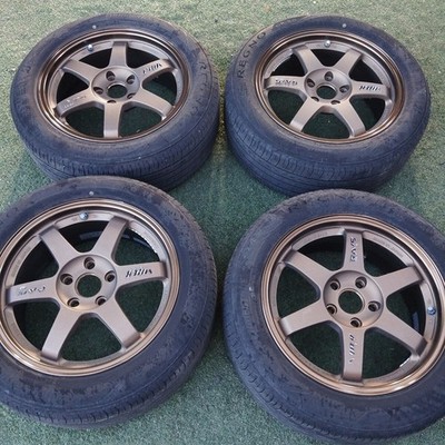 JDM ♪ RAYS TE37 17cm 4-piece set 7.5j +40 5-hole PCD114.3 Bronze (No Tires)