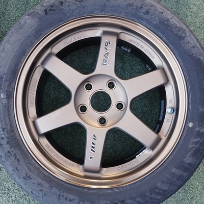 JDM ♪ RAYS TE37 17cm 4-piece set 7.5j +40 5-hole PCD114.3 Bronze (No Tires) - Image 4