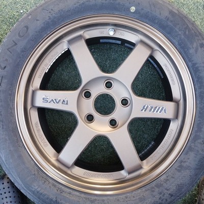 JDM ♪ RAYS TE37 17cm 4-piece set 7.5j +40 5-hole PCD114.3 Bronze (No Tires) - Image 6