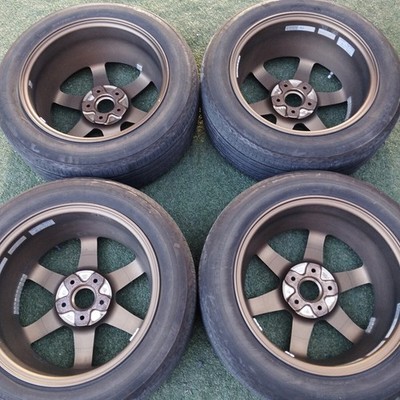 JDM ♪ RAYS TE37 17cm 4-piece set 7.5j +40 5-hole PCD114.3 Bronze (No Tires) - Image 7