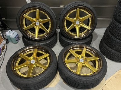 JDM Custom-made WORK Zeast ST1 wheels with bronze rims in Imperial Gol (No Tires)