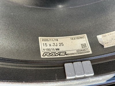 JDM RAYS TE37 SONIC 15x7J+25 FACE5 4-Wheel Set for ND Roadster A050A 195/ (No Tires) - Image 9