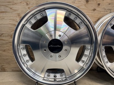 JDM WORK Euroline DH 5.0J-154-100 +42 4-piece set. Work polished finis (No Tires) - Image 2