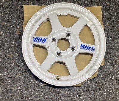 JDM RAYS TE37 14x5J+45 PCD100 4H 4-hole white 2-Wheel Set lightweight wh (No Tires) - Image 3