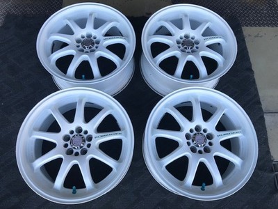 JDM Used Wheel 4-Wheel Set WORK Work Emotion XD9 White 7.5J-17 5/100 +3 (No Tires)