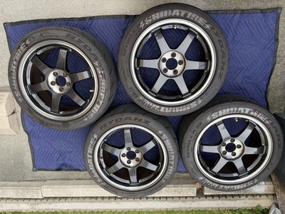 JDM Rare and popular RAYS TE37SL 17x8.5j +45 PCD100 5-hole wheels with (No Tires)