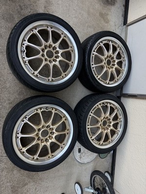 JDM Used aluminum wheels 4-Wheel Set size RAYS/VOLK RACING GT-N 8J 17-inch (No Tires)