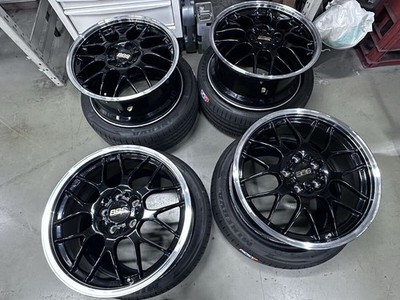 JDM BBS RG-R BKD Wheels Only 4-Wheel Set: Front 7.5j-18 offset 45 Rear (No Tires)