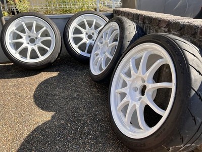 JDM RAYS CE28N-plus 17x8J+34 4H 100 Dash White 2025 model Shiba Tire 21 (No Tires)