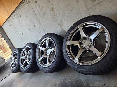 JDM WORK T5R 17 Studless tires with plenty of tread remaining. Possibl (No Tires)
