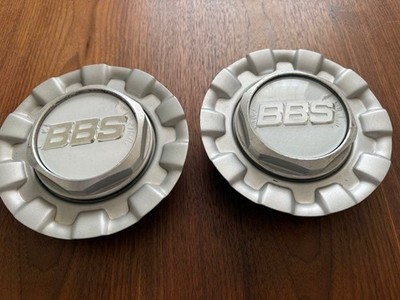 JDM BBS RGⅡ screw-type center caps 2 pieces white with full plate. (No Tires)