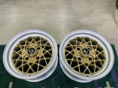JDM Manalei Mesh Wheels 14x6.5J +25 PCD114.3-4H Gold for older cars br (No Tires)