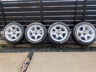 JDM RAYS VOLK RACING TE37 14-inch Wheel and Tire 4-Wheel Set (No Tires)