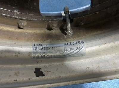 JDM Rare SSR Speed Star Vienna D 1414X5J +45 PCD100/110/4H Used 4-Bo (No Tires) - Image 9