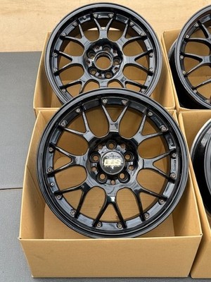 JDM Rare BBS RS-GT 4wheels no tire 17x7.5+38 5x108 2pcs caps - Image 9