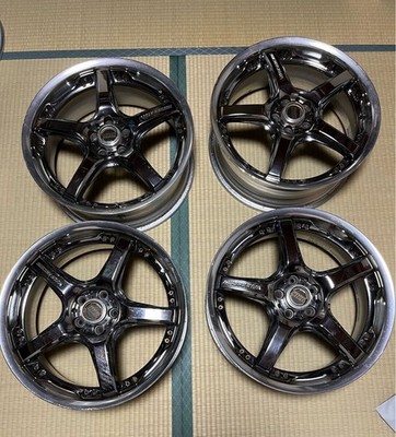 JDM Rare RAYS VOLK RACING VR GTS 18x7.5J +49 5H PCD100 RMC 4-Wheel Set Chrome (No Tires)