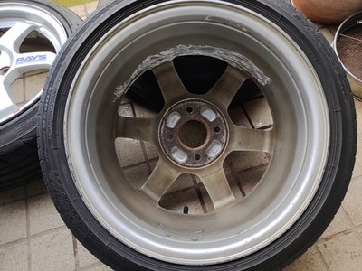 JDM Rays TE37 15x6.5J +40 PCD100 4-hole 4H + POTENZA RE004 165/50R15 Su (No Tires) - Image 3