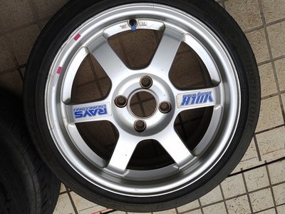 JDM Rays TE37 15x6.5J +40 PCD100 4-hole 4H + POTENZA RE004 165/50R15 Su (No Tires) - Image 5