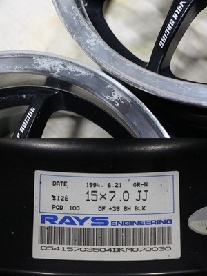 JDM C294 Out of print rare RAYS VOLK RACING GR-N CE28 15X7J+35 PCD100 (No Tires) - Image 9