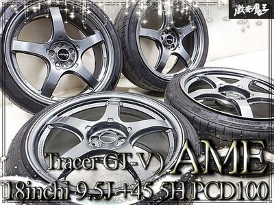 JDM AME Tracer GT-V / Tracer GTV lightweight 18x9.5J +45 5-hole PCD100 (No Tires)
