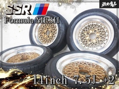 JDM RareSSR Speed Star Formula Mesh Gold 14x7.5J +2 PCD114.3 4-hole W (No Tires)