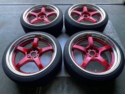 JDM WORK EMOTION T5R 2P Emotion Candy Red 19x9J +30 9.5J +35 PCD114.3 5 (No Tires)